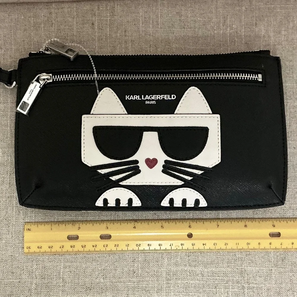 Karl Lagerfeld Paris Choupette Wristlet Wallet 9.5” - Picture 4 of 6